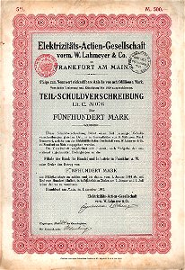 Elektrizitäts-AG 500 Mk 1913
