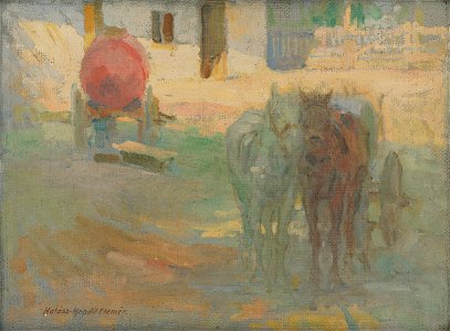 Elemír Halász-Hradil - Hospodársky dvor so záprahom - O 3929 - Slovak National Gallery