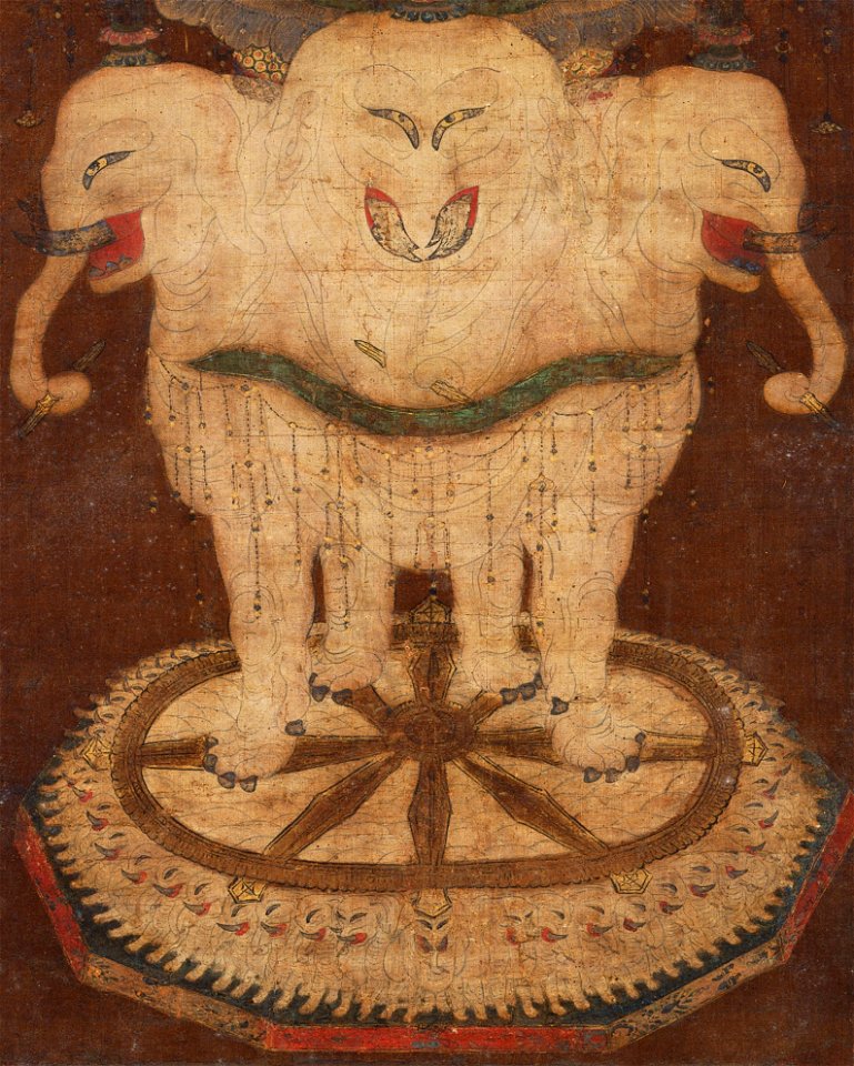 Elephant art detail, from- Fugen Enmei (Nara National Museum) (cropped)