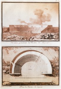 Elevation géométrale du Théâtre de Segeste Plan du Théâtre de Segeste - Houel Jean - 1782