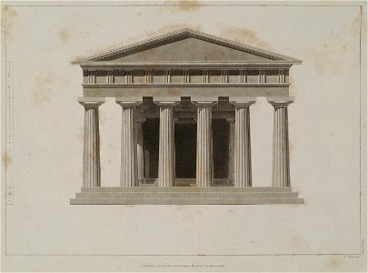 Elevation of the Temple - Wilkins William - 1807. Free illustration for personal and commercial use.