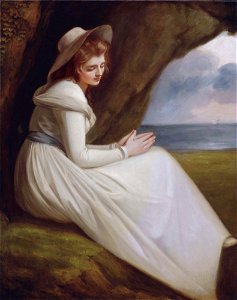 George Romney - Emma Hart as Ariadne. Free illustration for personal and commercial use.