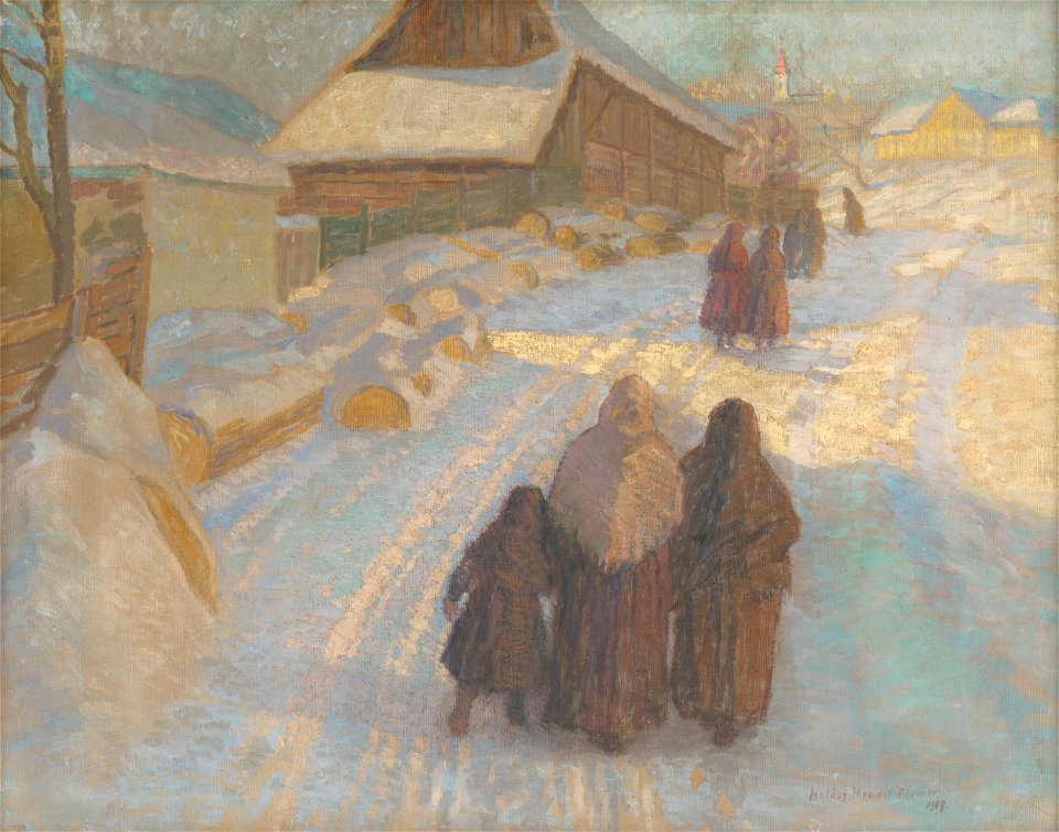 Elemír Halász-Hradil - Zima na dedine - O 226 - East Slovak Gallery