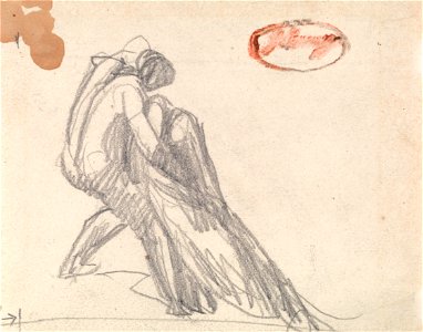 George Romney - Figure Supporting a Fainting Figure - Google Art Project (2432652)