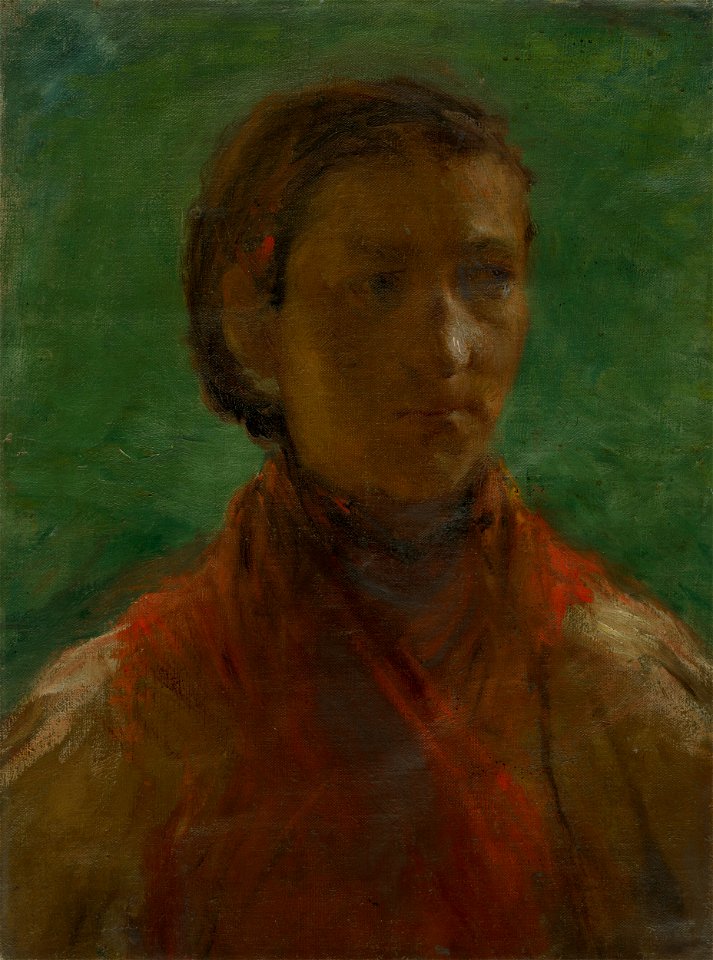 Elemír Halász-Hradil - Dievča v červených šatách - O 316 - East Slovak Gallery