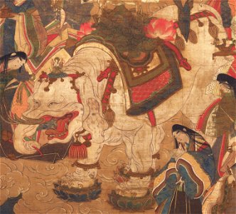 Elephant art detail, from- Fugen Ten Rasetsunyo (Nara National Museum) (cropped)