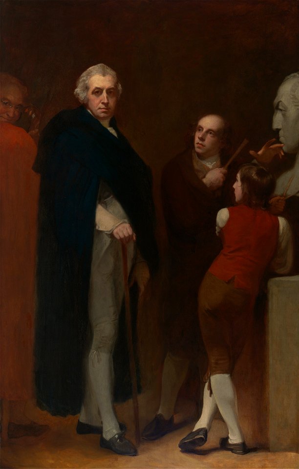 George Romney - John Flaxman Modeling the Bust of William Hayley - Google Art Project