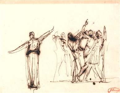 George Romney - Crowd before a Prophetess - Google Art Project