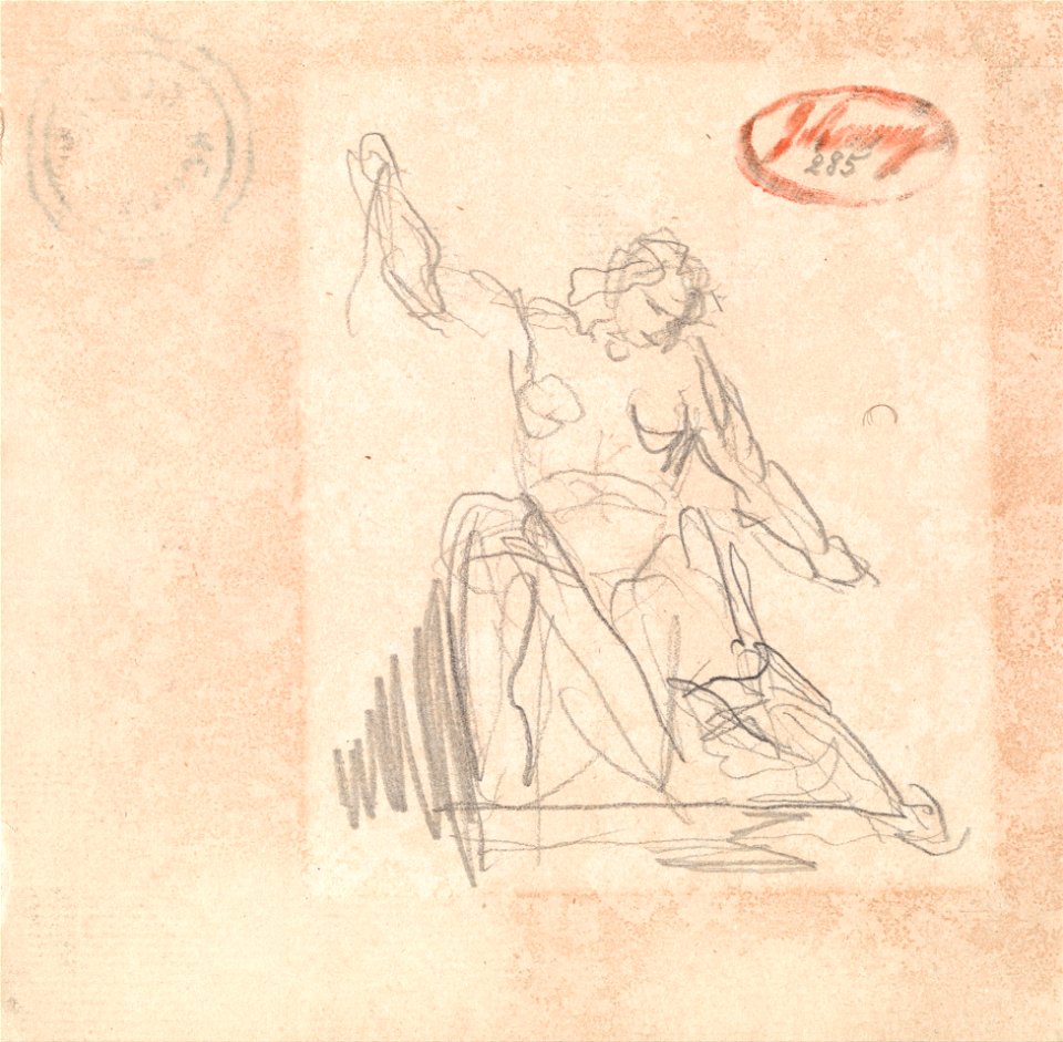 George Romney - Seated Figure with Upraised Arm - Google Art Project