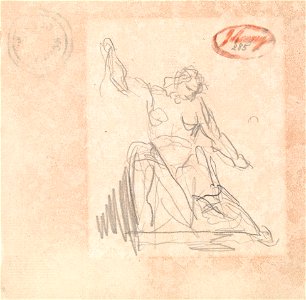 George Romney - Seated Figure with Upraised Arm - Google Art Project