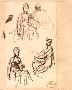 George Romney - Seated Woman- Three Studies - Google Art Project