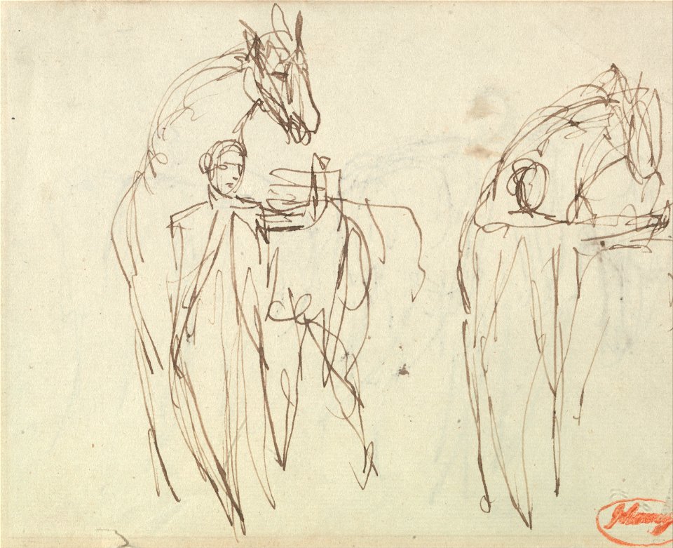 George Romney - Sketches for a Man with a Horse - Google Art Project