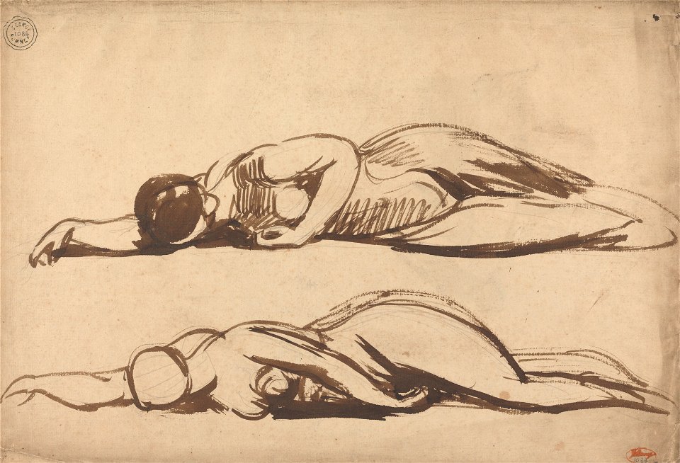 George Romney - Sketches of a Prostrate Woman - Google Art Project