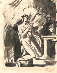 George Romney - Iphigenia Kneeling over an Altar - Google Art Project. Free illustration for personal and commercial use.