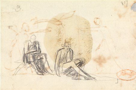George Romney - Study of Two Seated Figures - Google Art Project