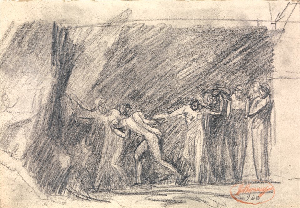 George Romney - MacBeth at the Witches' Cave- Second Visit, or Canidia and the Youth, or The Opening of the Ark - Google Art Project
