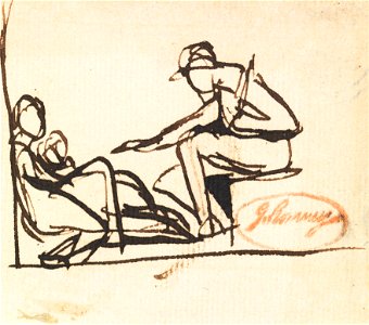 George Romney - Two Seated Figures - Google Art Project (2445269)