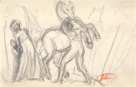 George Romney - Unidentified Subject- Woman, Child, Man and Horse - Google Art Project