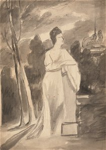 George Romney - Woman at a Column - Google Art Project
