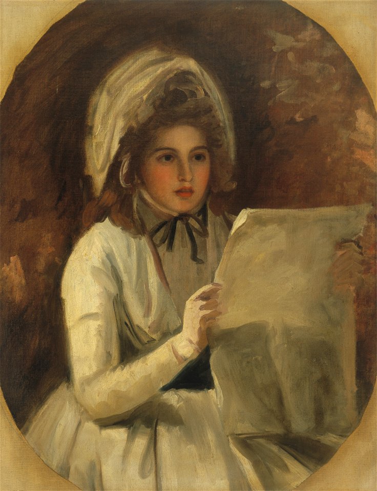George Romney - Lady Hamilton as Serena Reading a Newspaper - 1945-2.4 - Albright–Knox Art Gallery
