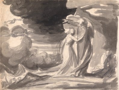 George Romney - Miranda, Prospero, and Caliban- The Tempest - Google Art Project