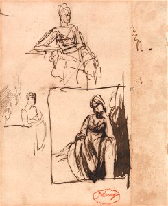 George Romney - Seated Woman- Three Poses - Google Art Project (rQGUlPBUb9fPXA)