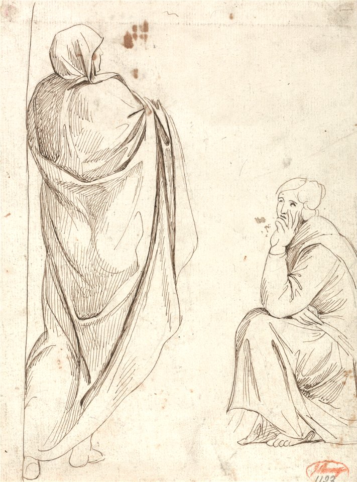 George Romney - Standing Figure and Seated Figure - Google Art Project