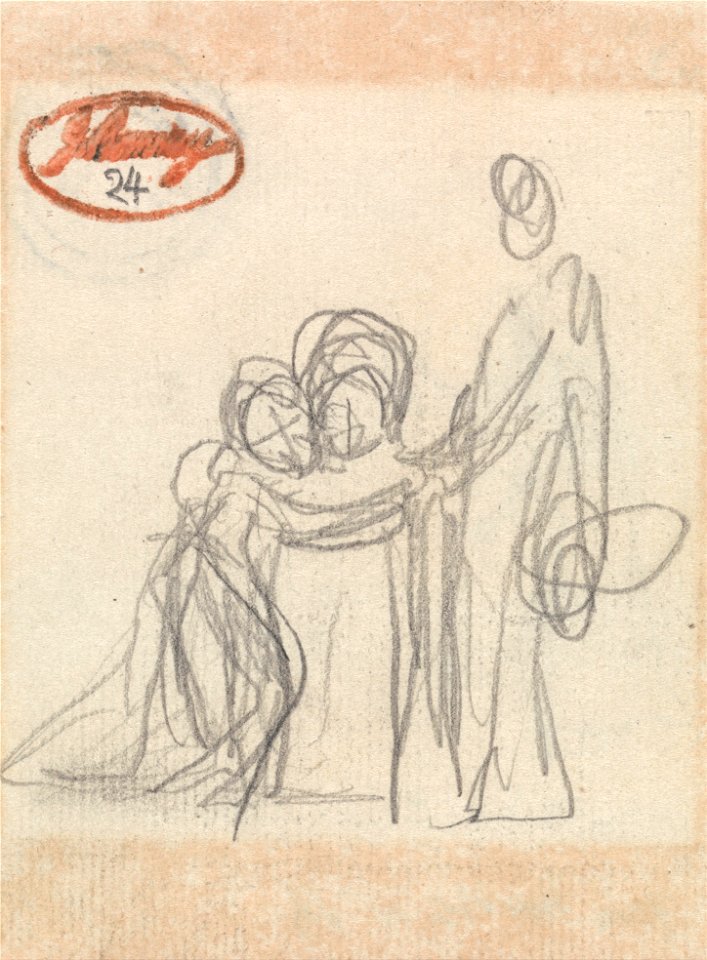 George Romney - Standing Figure with Two Children - Google Art Project
