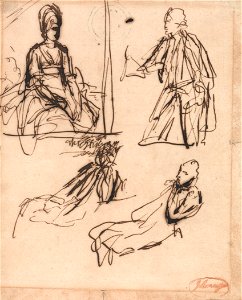 George Romney - Studies for Portraits of a Man and of a Woman - Google Art Project