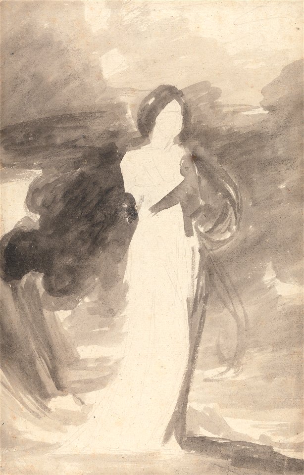 George Romney - Study of a Lady Standing - Google Art Project