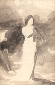 George Romney - Study of a Lady Standing - Google Art Project