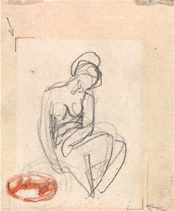 George Romney - Seated Female Nude - Google Art Project