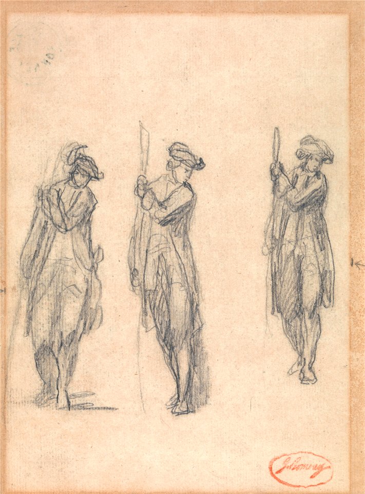 George Romney - Three Sketches of a Man in Uniform - Google Art Project