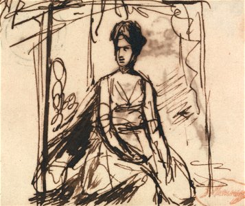 George Romney - Seated Woman, Possibly Mrs. Harris - Google Art Project (2430700)