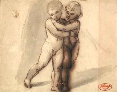 George Romney - Two Nude Children - Google Art Project