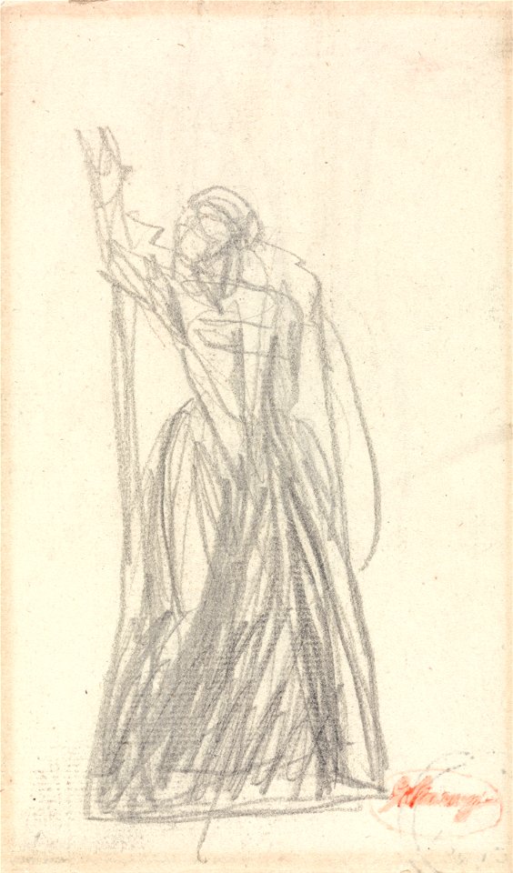 George Romney - Standing Figure, Probably for Lady Macbeth - Google Art Project