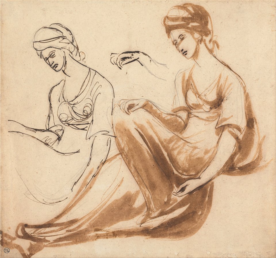 George Romney - Studies of a Seated Woman - Google Art Project