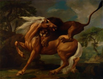 George Stubbs - A Lion Attacking a Horse - Google Art Project. Free illustration for personal and commercial use.