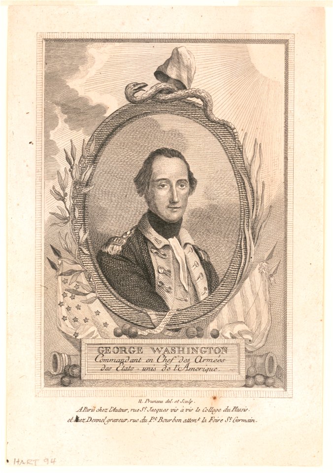 George Washington commandant en chef des armées des Etats-unis de l'Amerique - N. Pruneau del. et sculp. LCCN2004666684