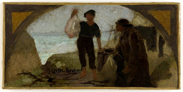 Georges Bertrand - Esquisse pour la salle à manger de l'Hôtel de Ville de Paris , Le poisson - PPP3853 - Musée des Beaux-Arts de la ville de Paris