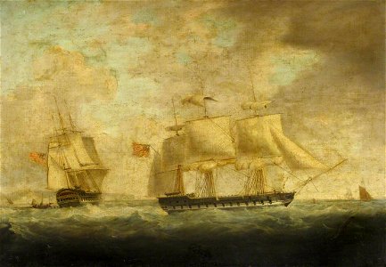 George Webster (1797-1864) - An East Indiaman off Dover - BHC1162 - Royal Museums Greenwich