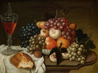 George William Sartorius (follower) - A still life with grapes, peaches...etc