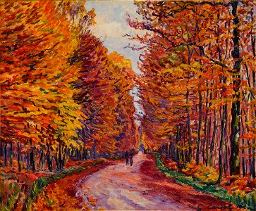 GEORGENBORN, LA ROUTE DE WIESBADEN EN FORÊT, AUTOMNE