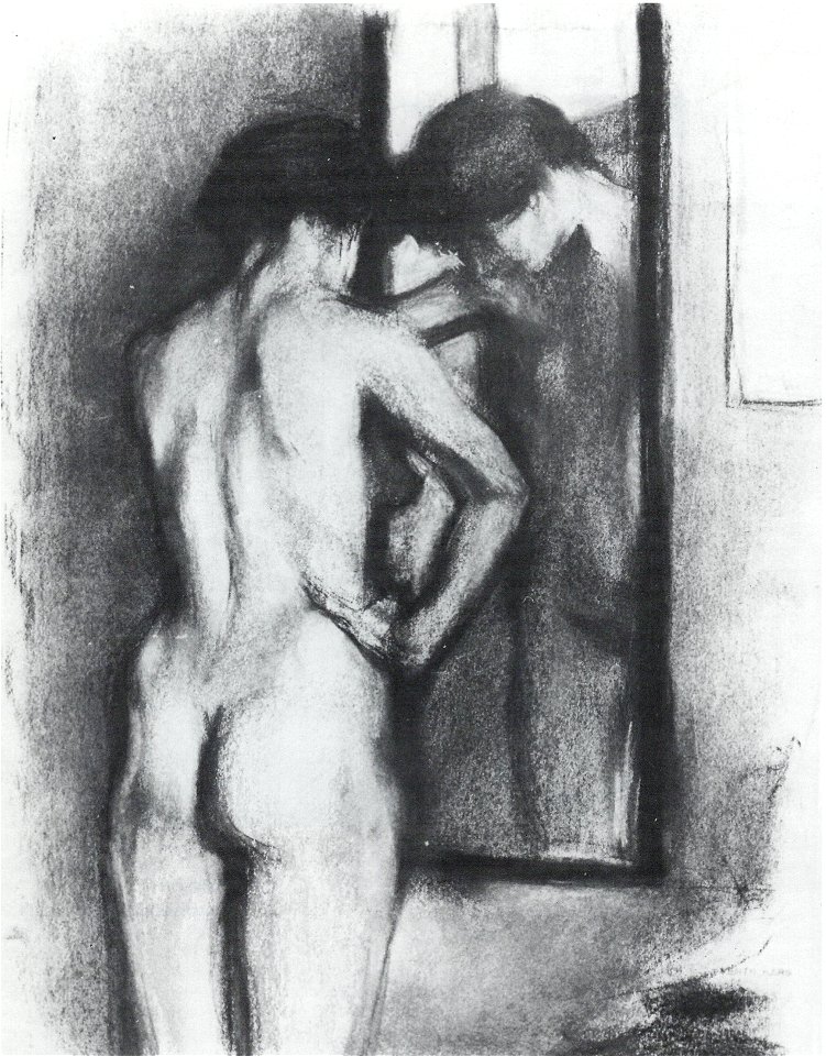 Georges Kars, Ženský akt zezadu p řed zrcadlem, 1908, MNPL 514