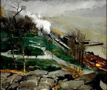 George Wesley Bellows - Rain on the River - 15.063 - Rhode Island School of Design Museum