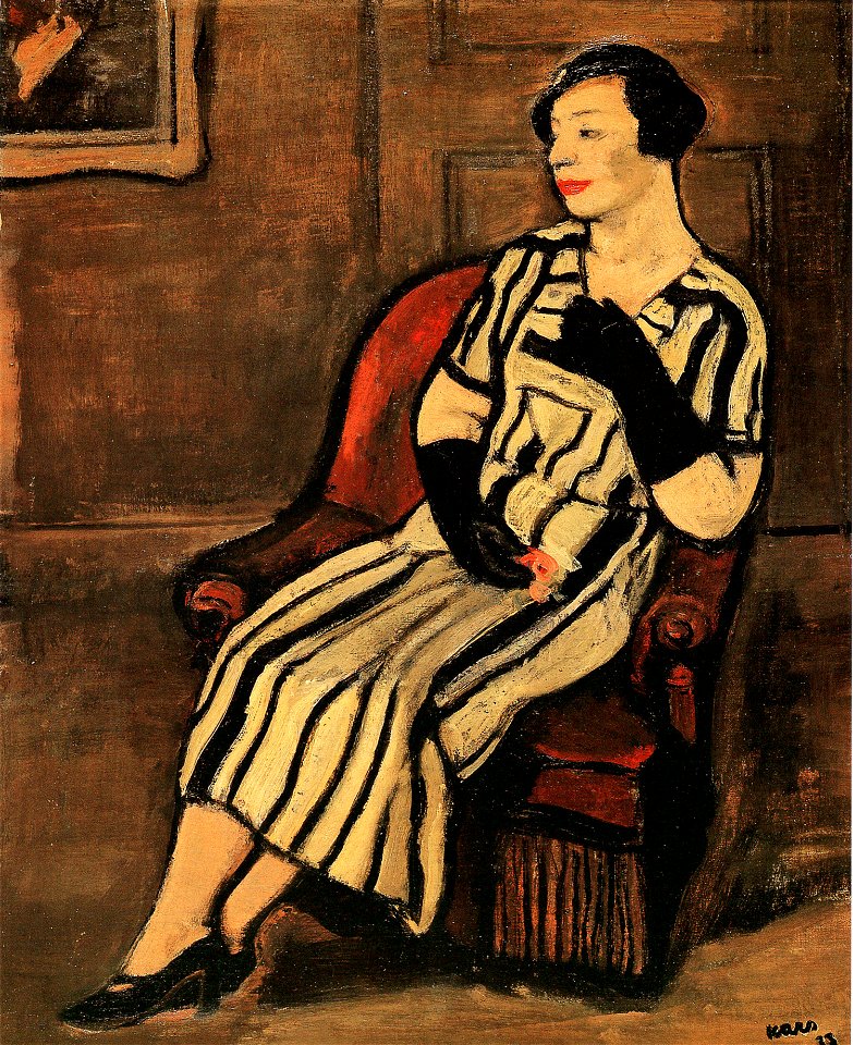 Georges Kars, Portrét paní Suvičové - Černé rukavice, 1933