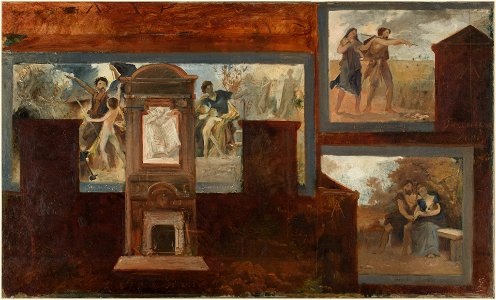 Georges Récipon - Esquisse pour la mairie du 15ème arrondissment , Education civique. Education morale. La femme doit - PPP3790 - Musée des Beaux-Arts de la ville de Paris