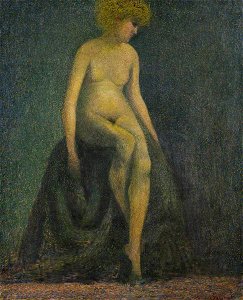 Georges Seurat (1859-1891) (forgery of) - Nude with Blonde Hair - P.1932.SC.398 - Courtauld Institute of Art. Free illustration for personal and commercial use.