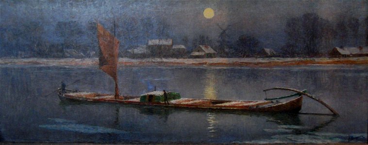 Georges Buysse.Kanaal Gent-Terneuzen in de winter