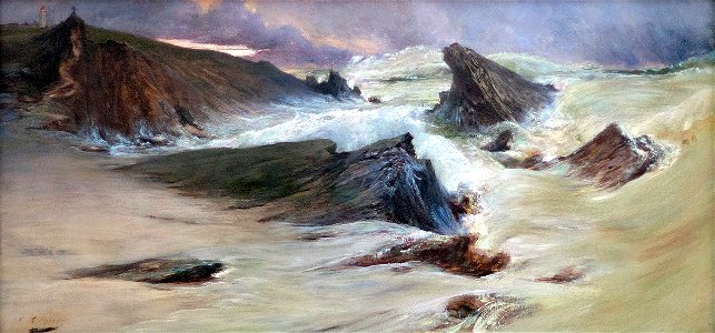 Georges Clairin 1900c Les rochers à Belle-Île, temps gris